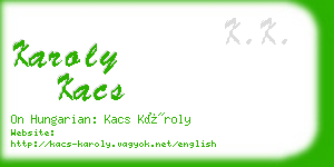 karoly kacs business card